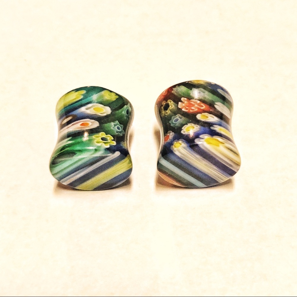 Double Flare Acrylic Multicolor Ear Gauges/Plugs - Picture 1 of 6
